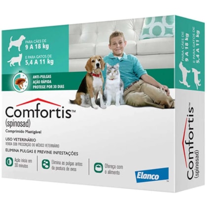 Comfortis Antipulgas para Cães de 9 a 18kg e Gatos de 5,5 a 11kg