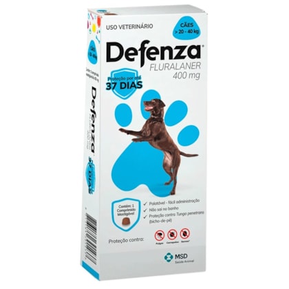 Defenza Antipulgas e Carrapatos para Cães de 20 a 40kg - 400mg C/1 comprimido