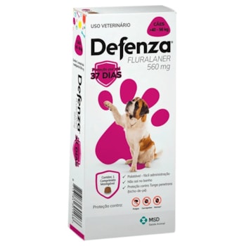 Defenza Antipulgas e Carrapatos para Cães de 40 a 56kg - 560mg C/1 comprimido