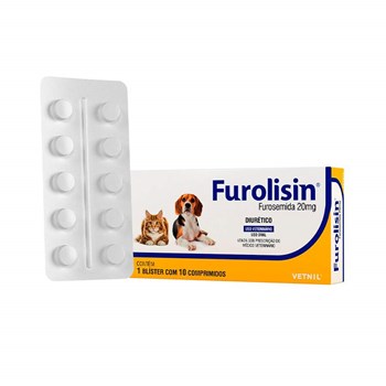 Diurético Furolisin 80mg Vetnil com 10 Comprimidos para Cães e Gatos