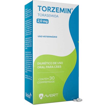 Diurético para Cães Torzemin 2mg Avert com 30 Comprimidos