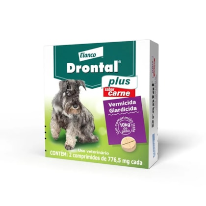 Drontal Plus Vermífugo Cães até 10Kg sabor Carne