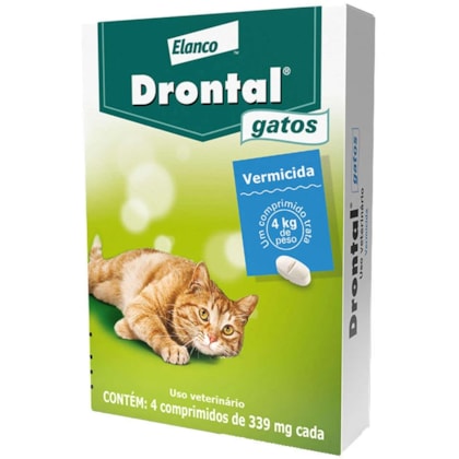 Drontal Vermífugo Gatos com 04 comprimidos