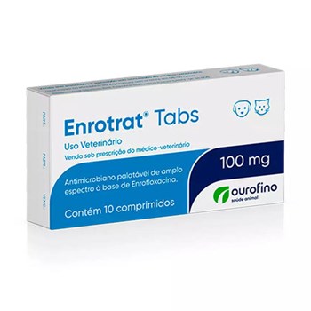 Enrotrat Tabs 100mg Antimicrobiano com 10 comprimidos