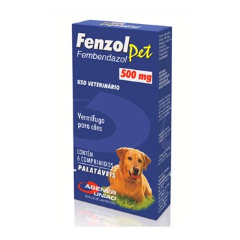 Fenzol Pet 500mg Antiparasitário com 6 comprimidos palatáveis