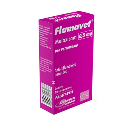 Flamavet 0,5mg Anti-inflamatório para Cães com 10 comprimidos