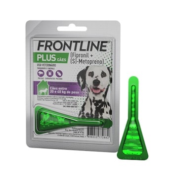 Frontline Plus Antipulgas e Carrapatos Cães 20 a 40Kg