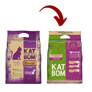 Granulado Sanitário Biodegradável Katbom Natural para Gatos