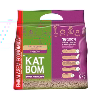 Granulado Sanitário Biodegradável Katbom Natural para Gatos