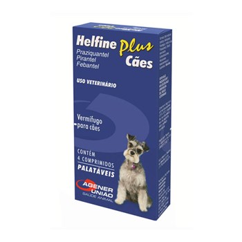 Helfine Plus Cães Vermífugo com 04 comprimidos
