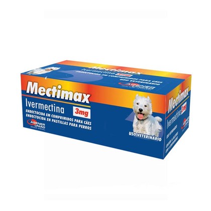 Mectimax 12mg Antirapasitário Cartela com 4 comprimidos palatáveis