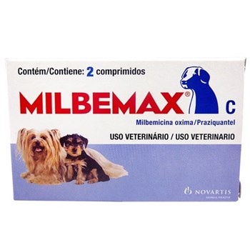 Milbemax C Vermífugo para Cães até 5kg 2 comprimidos