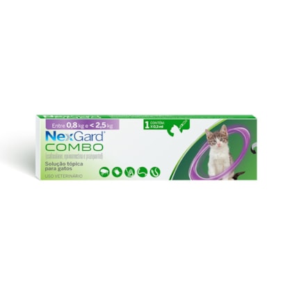 Nexgard Combo Antipulgas, Sarna e Vermes para Gatos de 0,8 a 2,5 kg 0,3ml