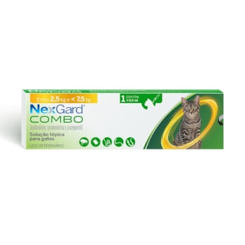 Nexgard Combo Antipulgas, Sarna e Vermes para Gatos de 2,5 a 7,5 kg 0,9ml