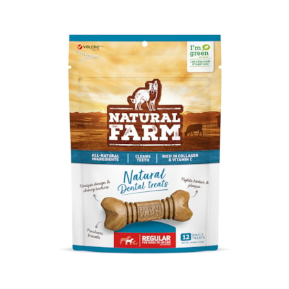 Osso Natural Farm Dental Treats para Cães de Porte Médio 420g