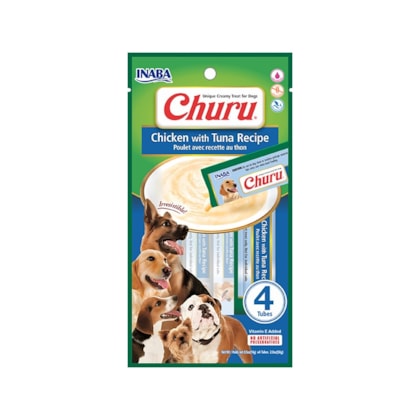 Petisco Churu Frango com Atum para Cães com 4 Unidades de 14g