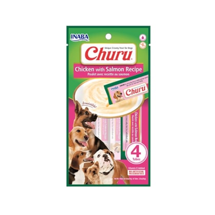 Petisco Churu Frango com Salmão para Cães com 4 Unidades de 14g