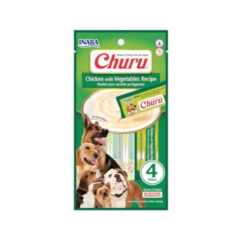 Petisco Churu Frango com Vegetais para Cães com 4 Unidades de 14g