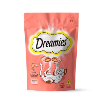 Petisco Dreamies Sabor Salmão para Gatos Adultos