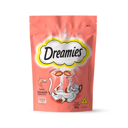 Petisco Dreamies Sabor Salmão para Gatos Adultos