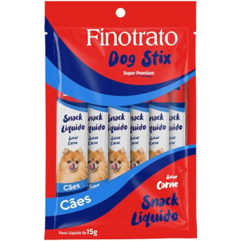 Petisco Finotrato Dog Stix para Cães Sabor Carne com 6 Unidades de 15g