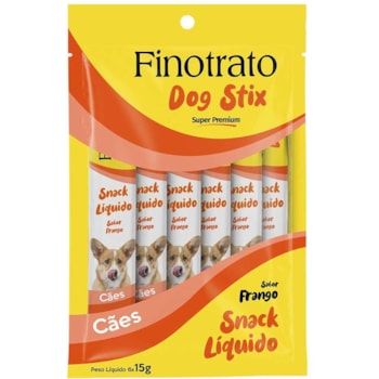 Petisco Finotrato Dog Stix para Cães Sabor Frango com 6 Unidades de 15g