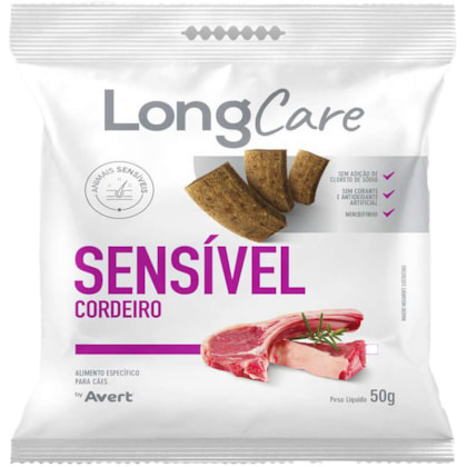 Petisco LongCare Sensível sabor Cordeiro 50g