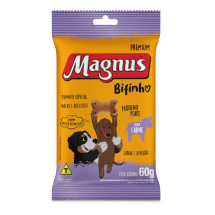 Petisco Magnus Bifinhos Cães Pequeno Porte Sabor Carne