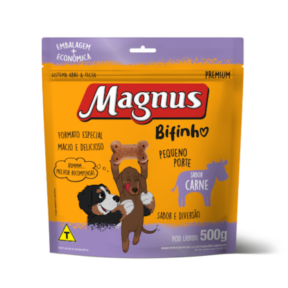 Petisco Magnus Bifinhos Cães Pequeno Porte Sabor Carne