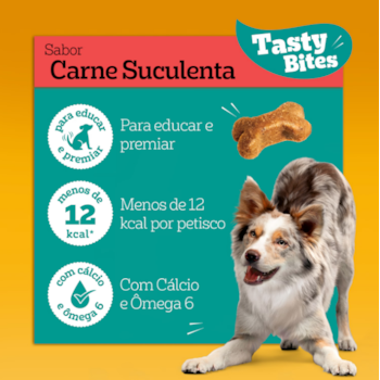 Petisco Pedigree Tasty Bites para Cães Adultos Sabor Carne Suculenta