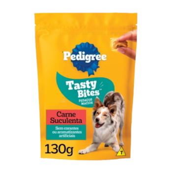 Petisco Pedigree Tasty Bites para Cães Adultos Sabor Carne Suculenta