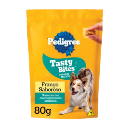 Petisco Pedigree Tasty Bites para Cães Adultos Sabor Frango Saboroso