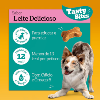 Petisco Pedigree Tasty Bites para Cães Adultos Sabor Leite Delicioso