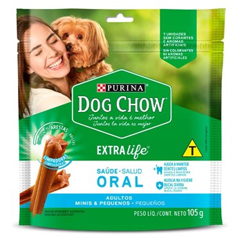 Petisco Purina Dog Chow Oral Extra Life para Cães Adultos de Raças Minis e Pequenas 105g