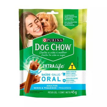 Petisco Purina Dog Chow Oral Extra Life para Cães Adultos de Raças Minis e Pequenas 105g