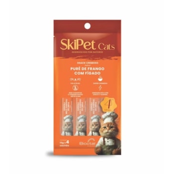 Petisco Skipet Cats Frango com Fígado para Gatos com 4 Unidades de 15g