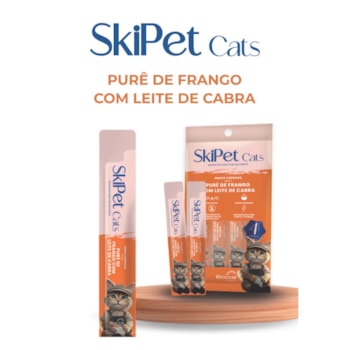 Petisco Skipet Cats Frango com Leite de Cabra para Gatos com 4 Unidades de 15g