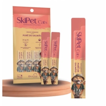 Petisco Skipet Cats Salmão para Gatos com 4 Unidades de 15g