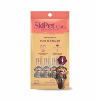 Petisco Skipet Cats Salmão para Gatos com 4 Unidades de 15g