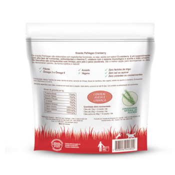 Petisco Snacks Naturais PetVegan Saúde Digestiva Cranberry para Cães 150g Petisco Snacks Naturais PetVegan Saúde Digestiva Cranberry para Cães 150g