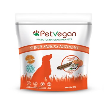 Petisco Super Snacks Naturais com Probióticos PetVegan Abóbora e Coco para Cães 150g