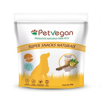Petisco Super Snacks Naturais com Probióticos PetVegan Banana e Aveia para Cães 150g