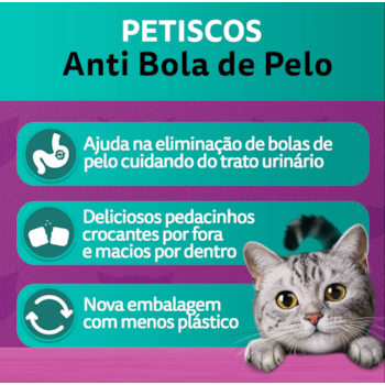 Petisco Whiskas Temptations Anti Bola de Pelo para Gatos