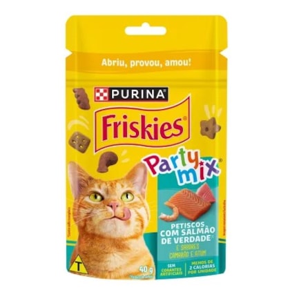 Petiscos Friskies Party Mix Salmão para Gatos