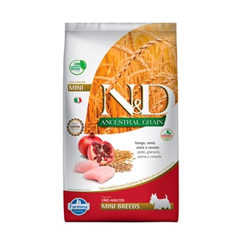 Ração Farmina N&D Ancestral Grain sabor Frango Cães Adultos de Raças Pequenas