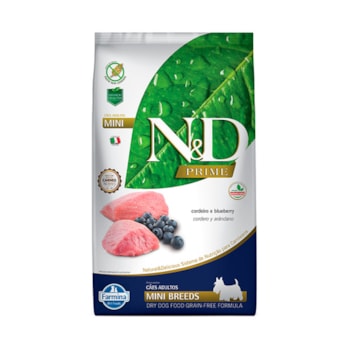 Ração Farmina N&D Prime sabor Cordeiro e Blueberry Cães Adultos de Raças Pequenas Ração Farmina N&D Prime sabor Cordeiro e Blueberry Cães Adultos de Raças Pequenas