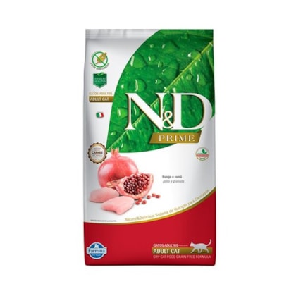 Ração Farmina N&D Prime sabor Frango e Romã para Gatos Adultos