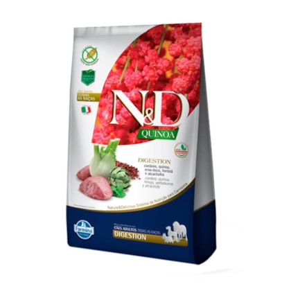 Ração Farmina N&D Quinoa Digestion sabor Cordeiro para Cães Adultos de Todas as de Raças