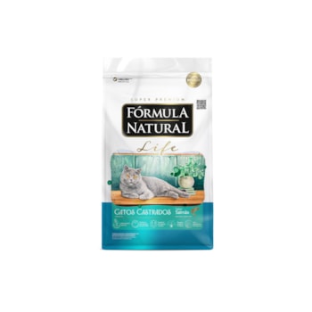 Ração Fórmula Natural Life para Gatos Adultos Castrados Sabor Salmão