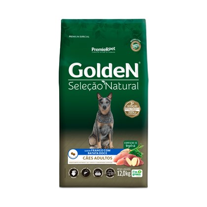 Ração Golden Seleção Natural para Cães Adultos Médio e Grande Sabor Frango com Batata Doce 12kg